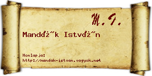 Mandák István névjegykártya